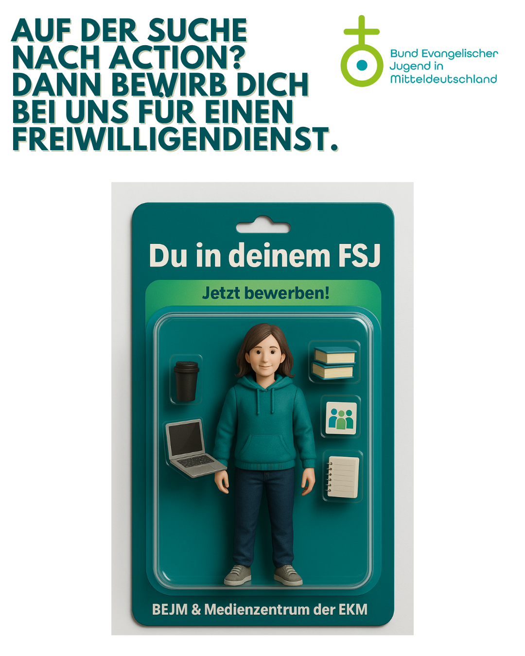 Werbung für das FSJ mit einer Actionfigur